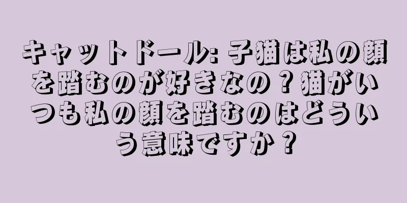 キャットドール: 子猫は私の顔を踏むのが好きなの？猫がいつも私の顔を踏むのはどういう意味ですか？