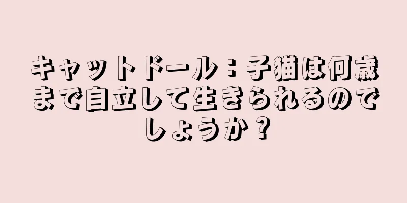 キャットドール：子猫は何歳まで自立して生きられるのでしょうか？