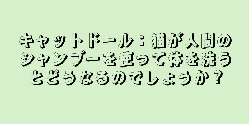 キャットドール：猫が人間のシャンプーを使って体を洗うとどうなるのでしょうか？