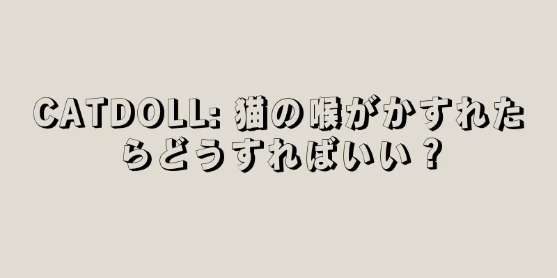 CATDOLL: 猫の喉がかすれたらどうすればいい？