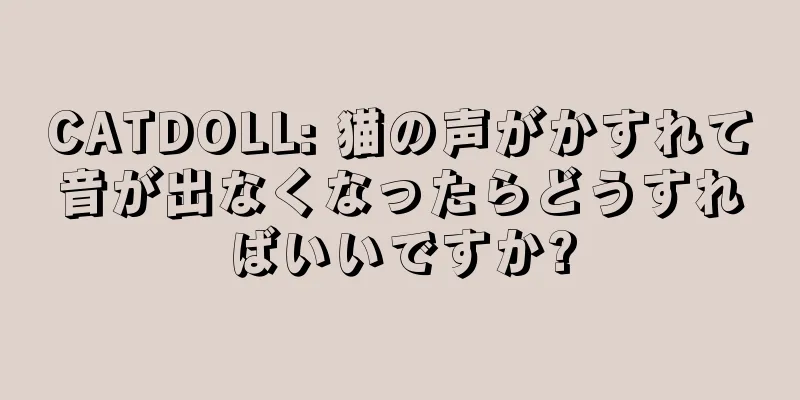 CATDOLL: 猫の声がかすれて音が出なくなったらどうすればいいですか?