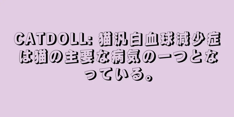 CATDOLL: 猫汎白血球減少症は猫の主要な病気の一つとなっている。