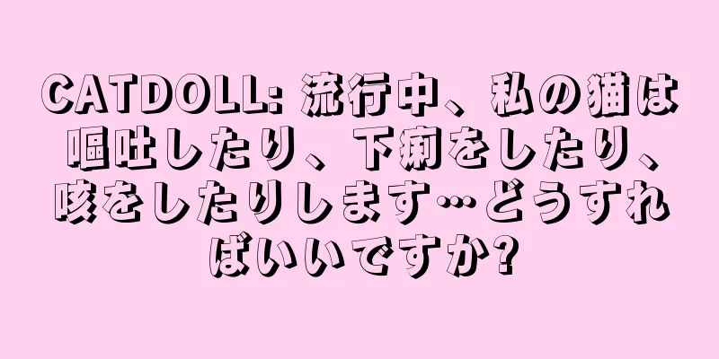 CATDOLL: 流行中、私の猫は嘔吐したり、下痢をしたり、咳をしたりします…どうすればいいですか?