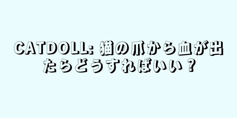 CATDOLL: 猫の爪から血が出たらどうすればいい？