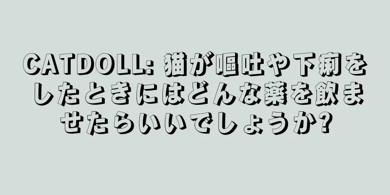 CATDOLL: 猫が嘔吐や下痢をしたときにはどんな薬を飲ませたらいいでしょうか?