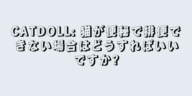 CATDOLL: 猫が便秘で排便できない場合はどうすればいいですか?