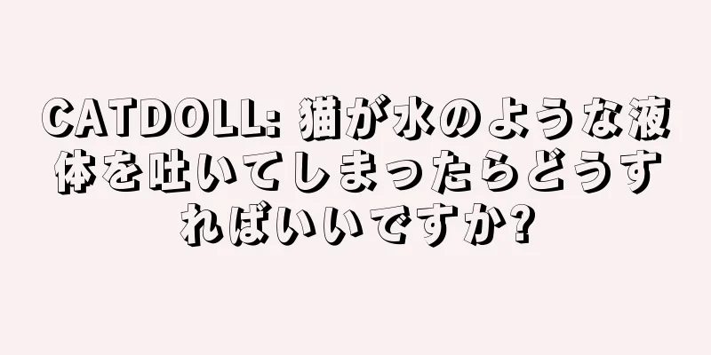 CATDOLL: 猫が水のような液体を吐いてしまったらどうすればいいですか?