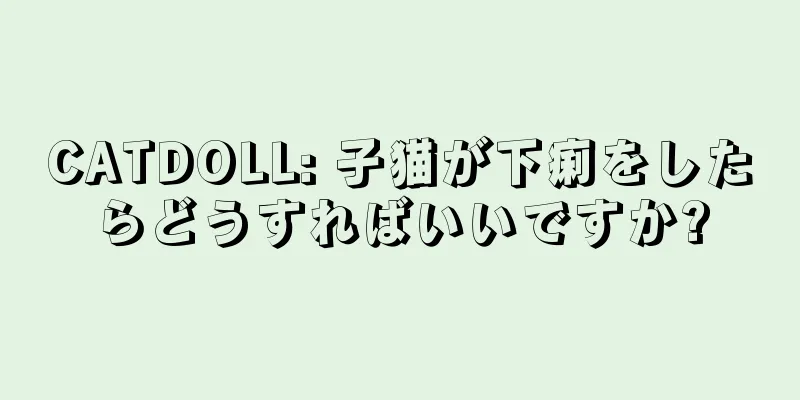 CATDOLL: 子猫が下痢をしたらどうすればいいですか?