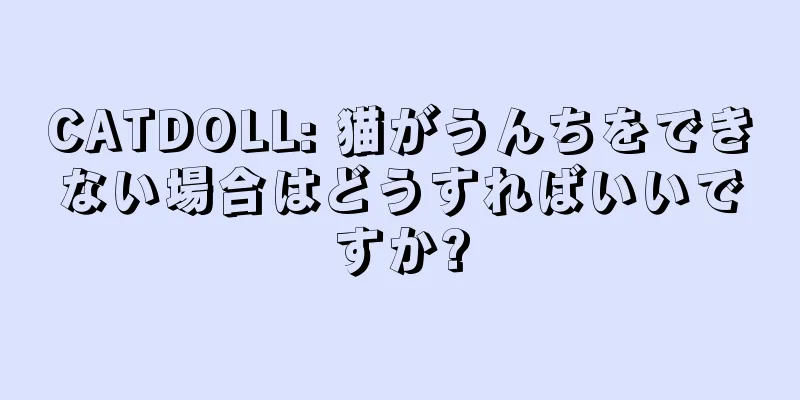 CATDOLL: 猫がうんちをできない場合はどうすればいいですか?