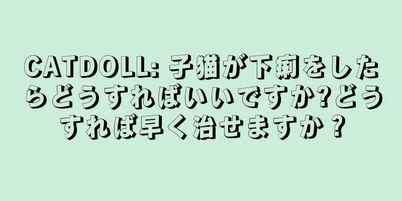CATDOLL: 子猫が下痢をしたらどうすればいいですか?どうすれば早く治せますか？