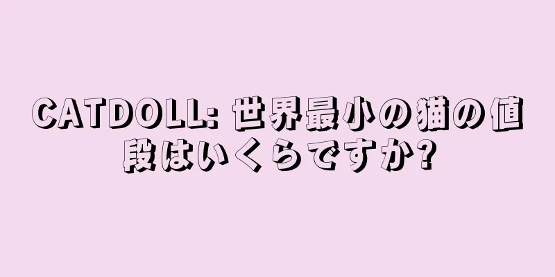 CATDOLL: 世界最小の猫の値段はいくらですか?