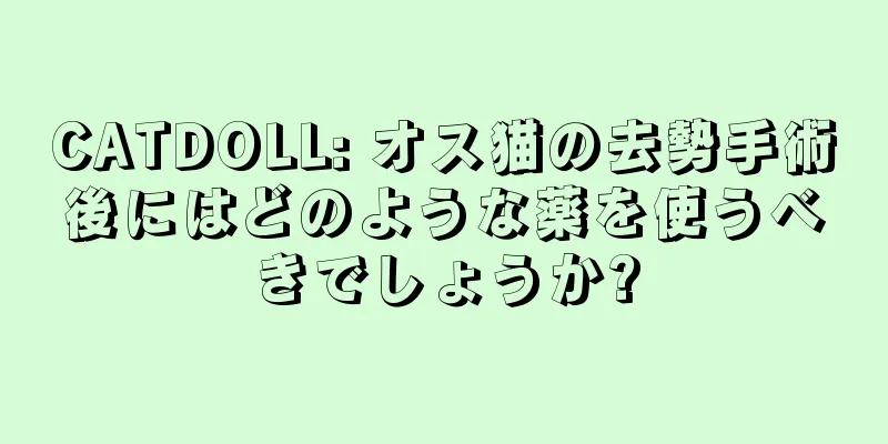 CATDOLL: オス猫の去勢手術後にはどのような薬を使うべきでしょうか?