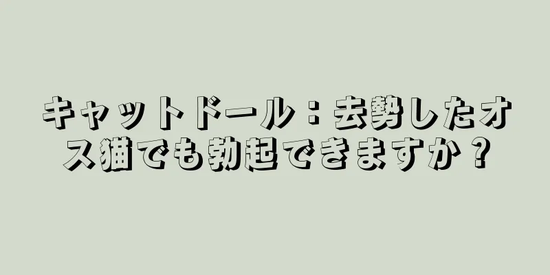 キャットドール：去勢したオス猫でも勃起できますか？