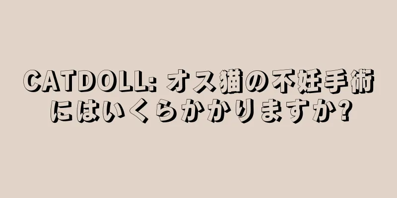 CATDOLL: オス猫の不妊手術にはいくらかかりますか?