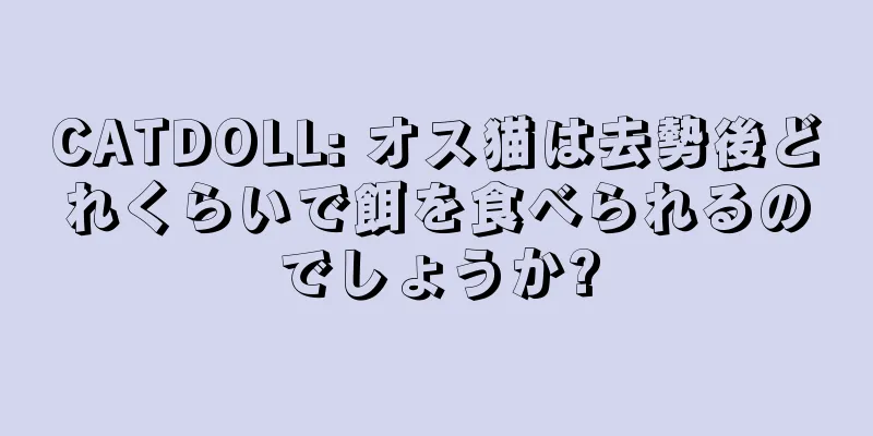 CATDOLL: オス猫は去勢後どれくらいで餌を食べられるのでしょうか?