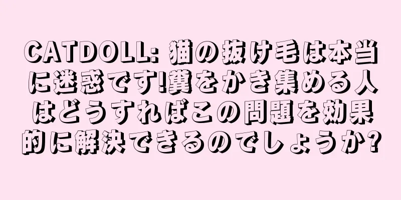 CATDOLL: 猫の抜け毛は本当に迷惑です!糞をかき集める人はどうすればこの問題を効果的に解決できるのでしょうか?