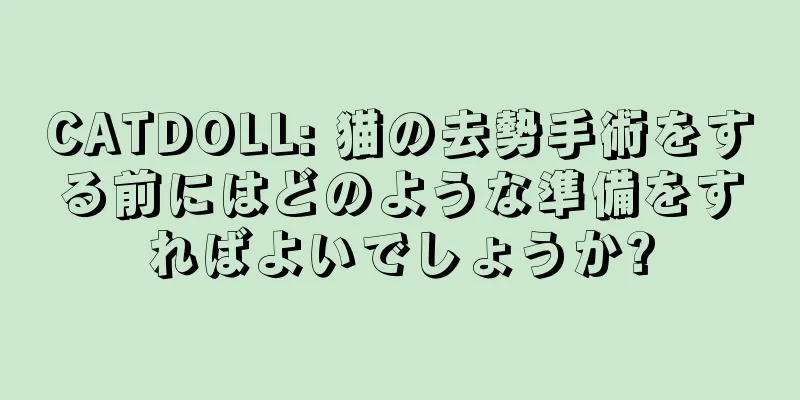 CATDOLL: 猫の去勢手術をする前にはどのような準備をすればよいでしょうか?