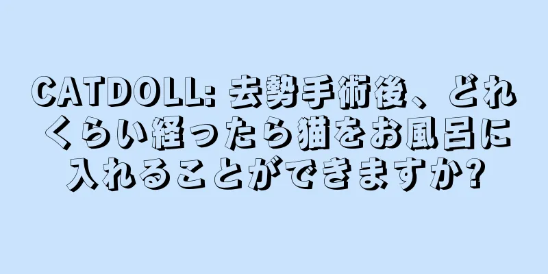 CATDOLL: 去勢手術後、どれくらい経ったら猫をお風呂に入れることができますか?