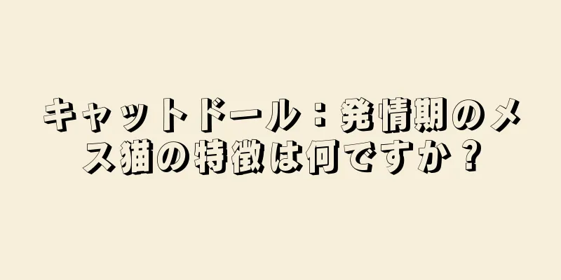 キャットドール：発情期のメス猫の特徴は何ですか？