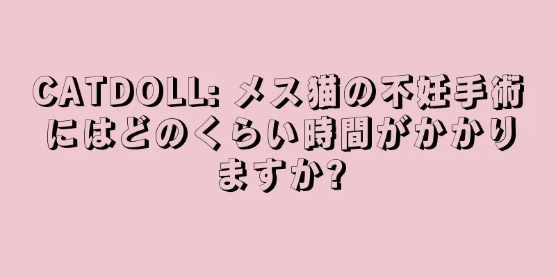 CATDOLL: メス猫の不妊手術にはどのくらい時間がかかりますか?