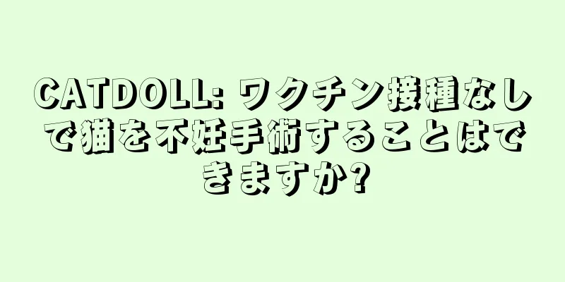 CATDOLL: ワクチン接種なしで猫を不妊手術することはできますか?