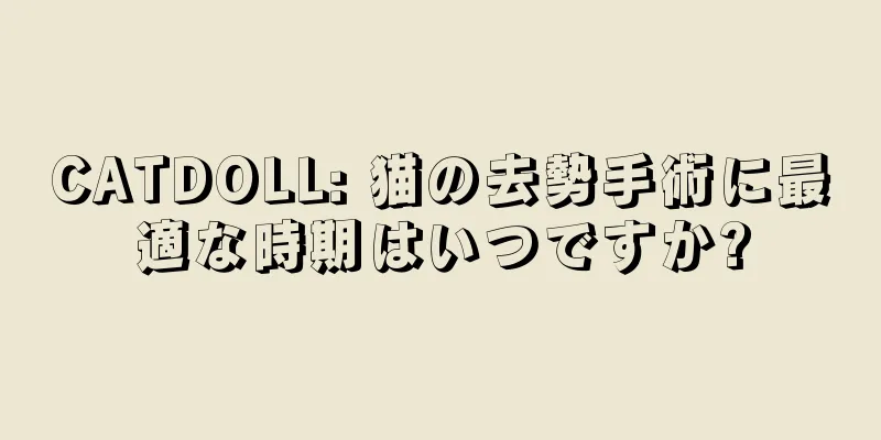 CATDOLL: 猫の去勢手術に最適な時期はいつですか?